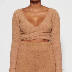 SKIMS COZY KNIT WRAP TOP SMALL/MEDIUM